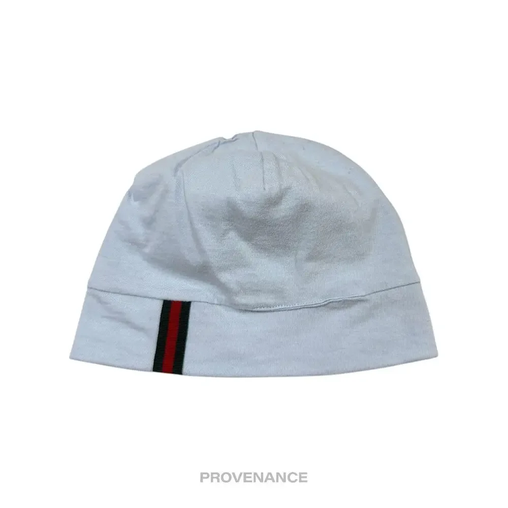🔴 Gucci Web Baby Hat and Bib  Set - Powder Baby Blue 3/6m